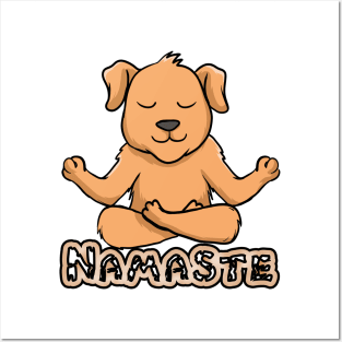 namaste dog yoga Posters and Art